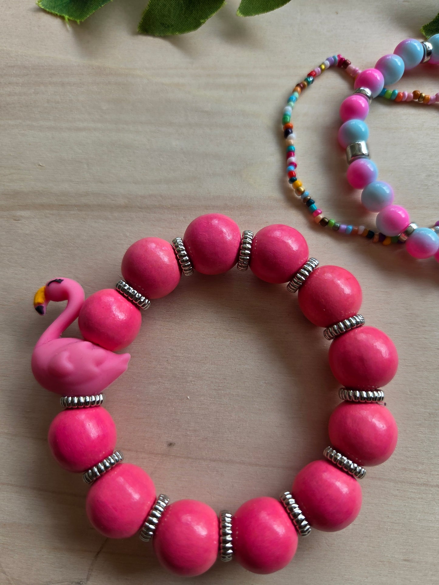 Armbänder mit Big Flamingo Rosa 3er-Set
