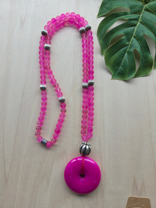 Halskette mit Donut Pink