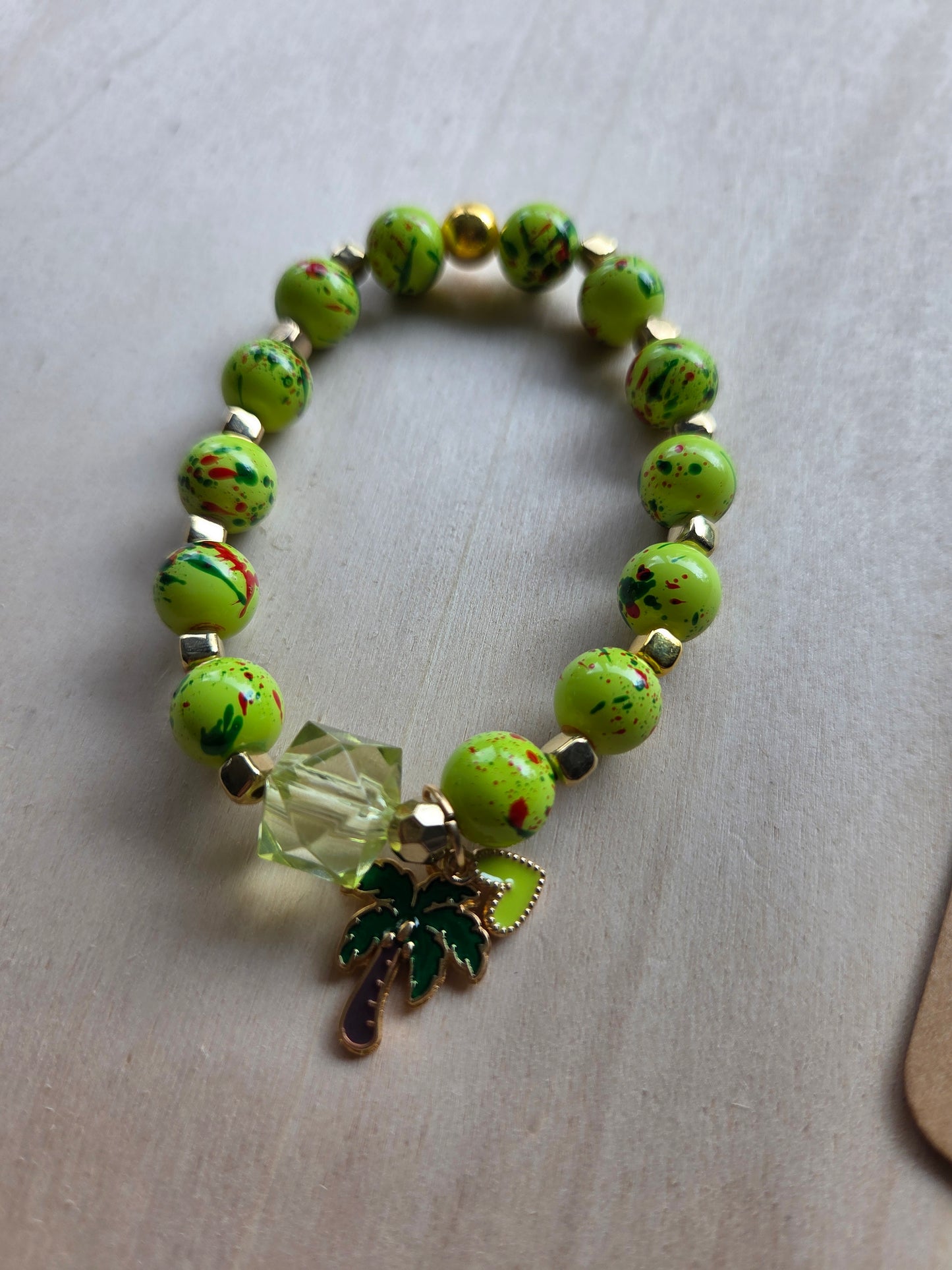 Armbänder mit AH Palme und Herz - Limone 3er-Set
