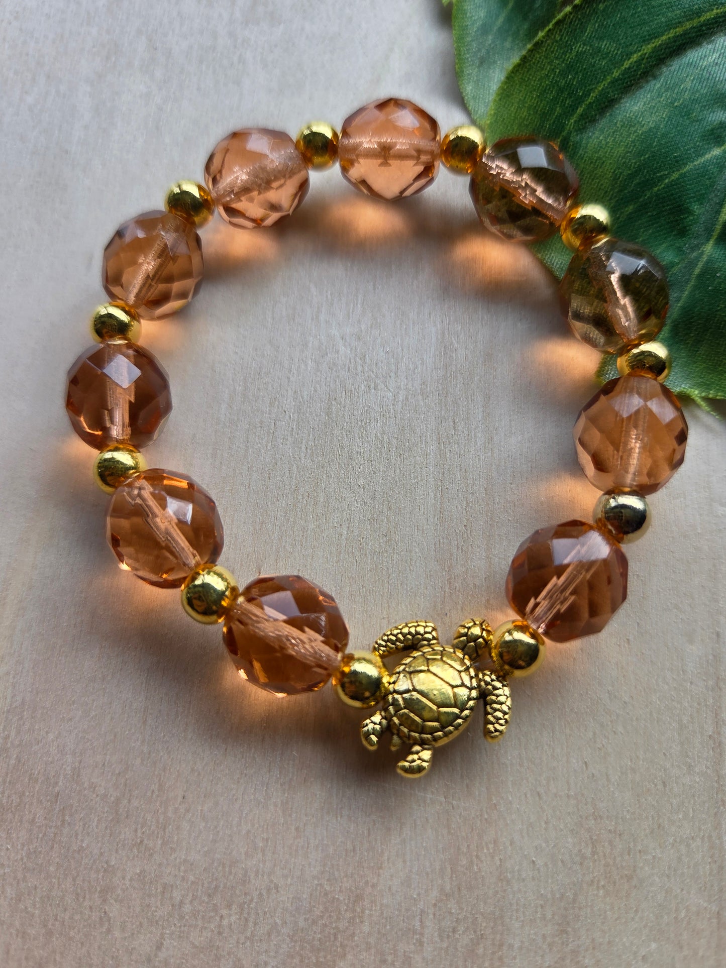 Armbänder mit Schildkröte Lachs/orange 3er-Set