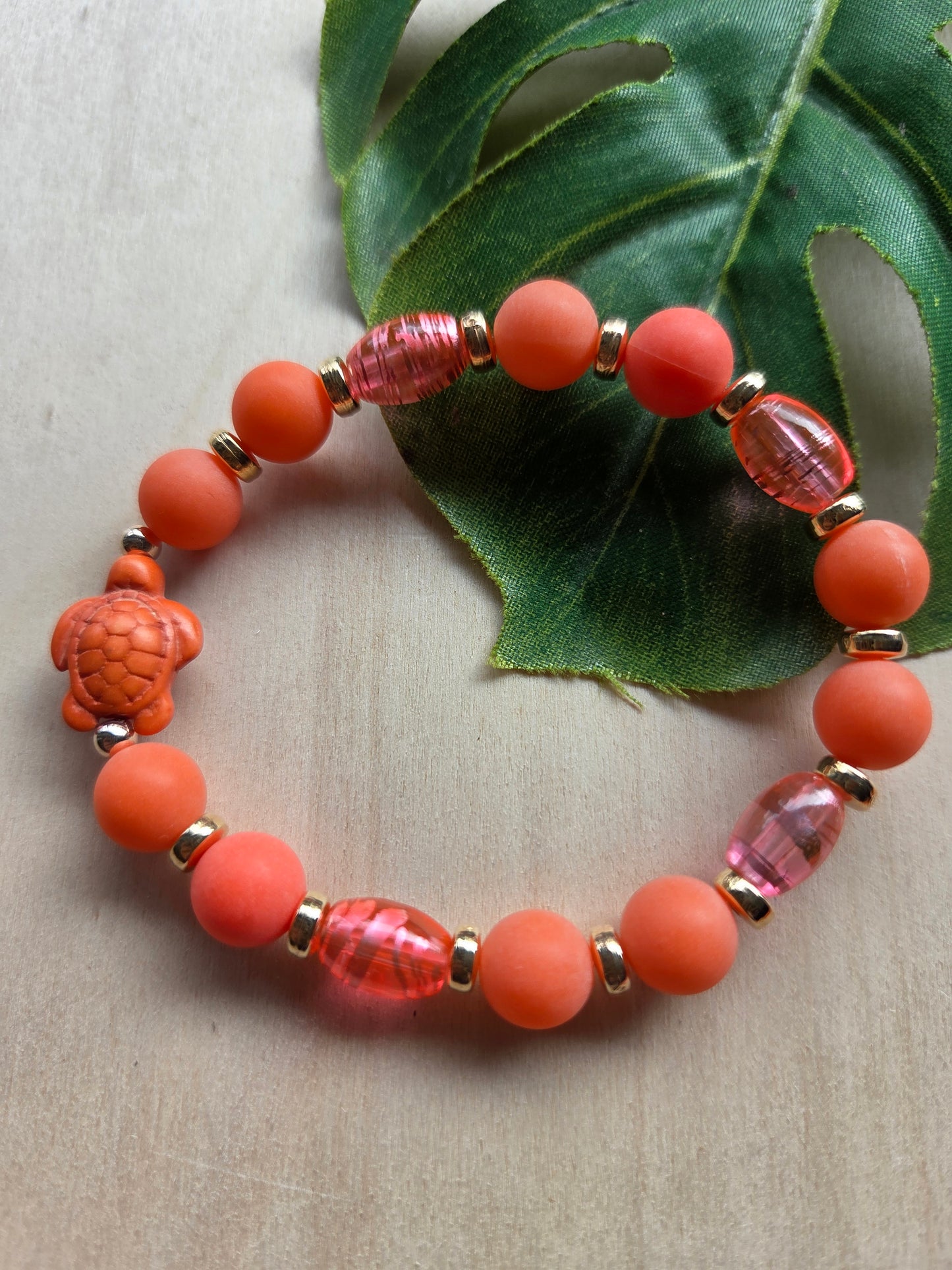Armbänder Orange mit Seestern 3er- Set