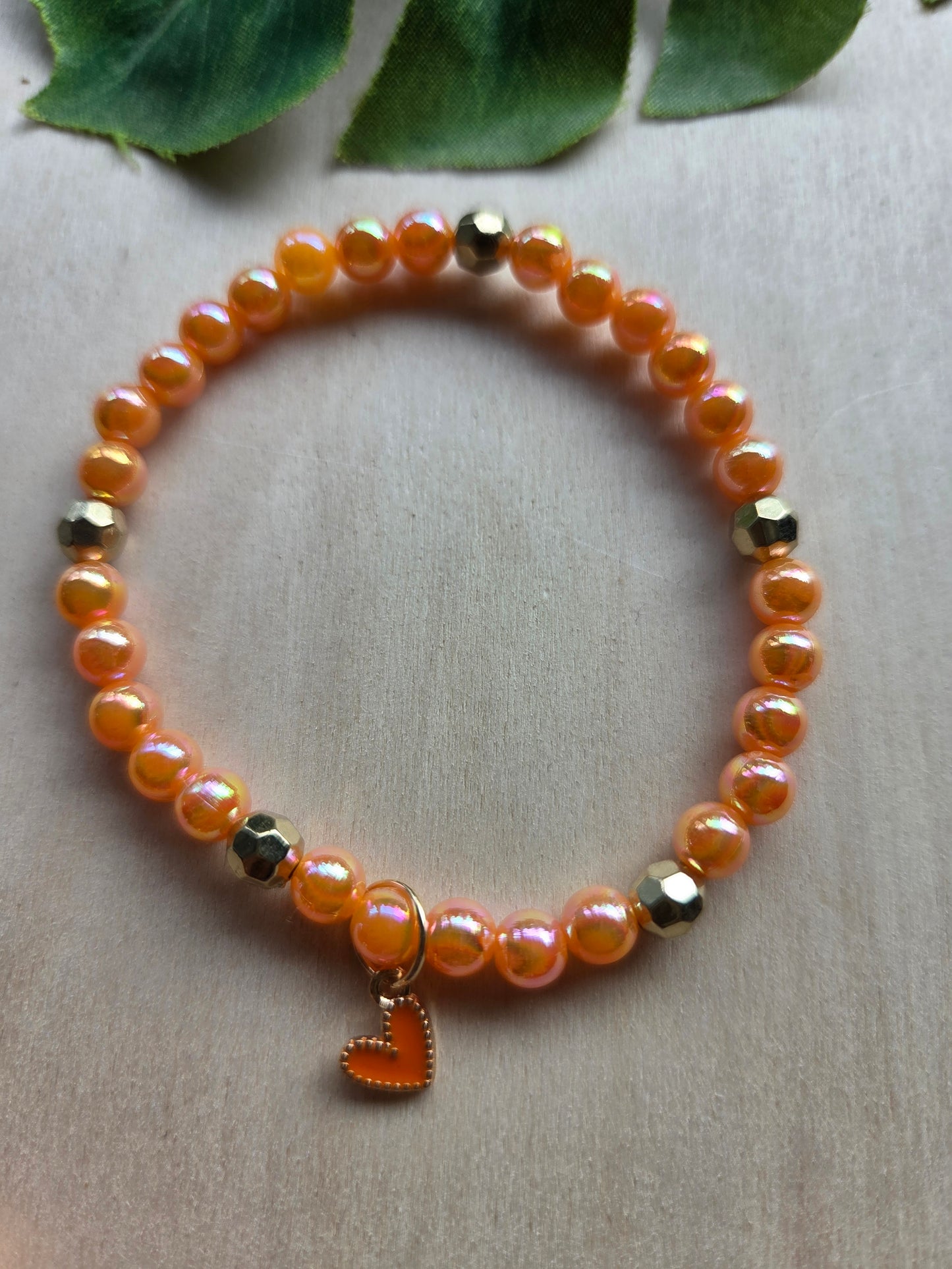 Armbänder mit Perlmutt Orange 3er-Set