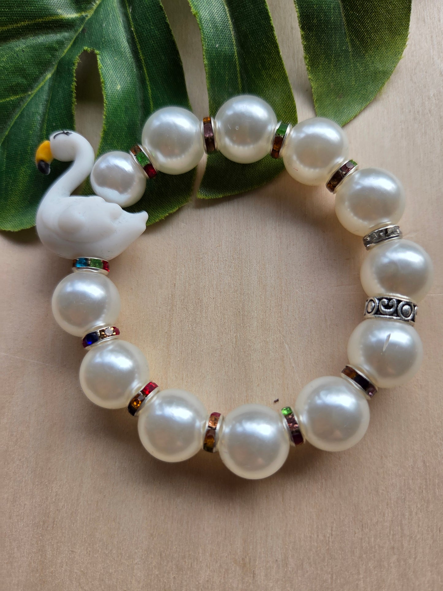 Armbänder mit Flamingo weiß 3er-Set