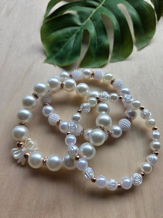 Armbänder Hochzeit weiß 3er-Set