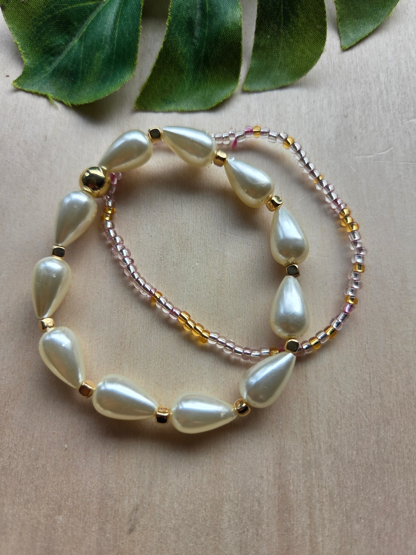 Armbänder mit Zebramuster Kugel weiß 3er-Set