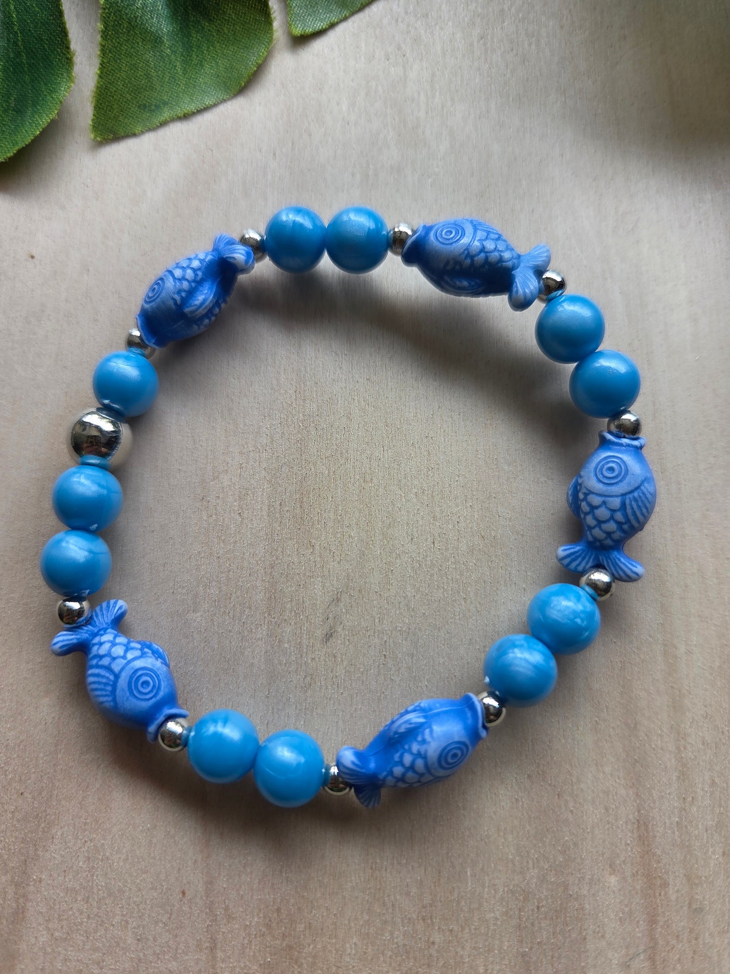 Armbänder mit AH Fische blau 3er-Set