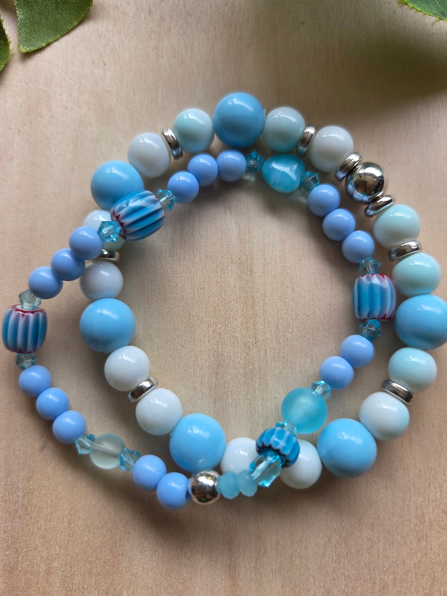 Armbänder mit Flamingo weiß/blau 3er-Set