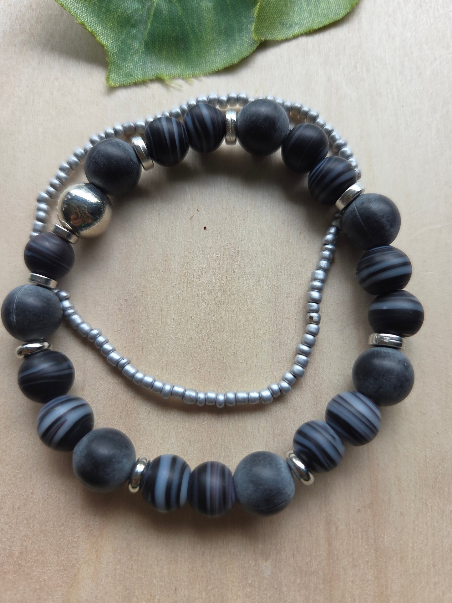 Armbänder Stein Grau 3er- Set