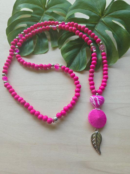 Halskette mit Herz   Pink