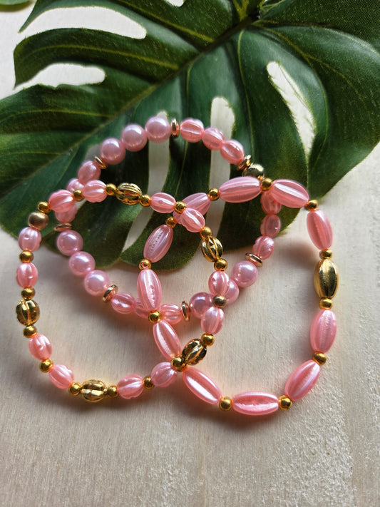 Armbänder Wachsperlen Rose 3er- Set
