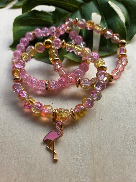 Armbänder mit AH Flamingo Rose 3er- Set