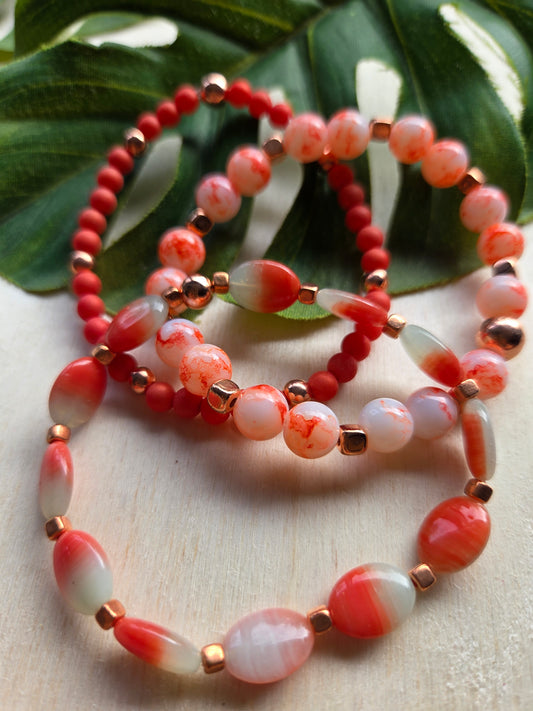 Armbänder Altrosa 3er- Set