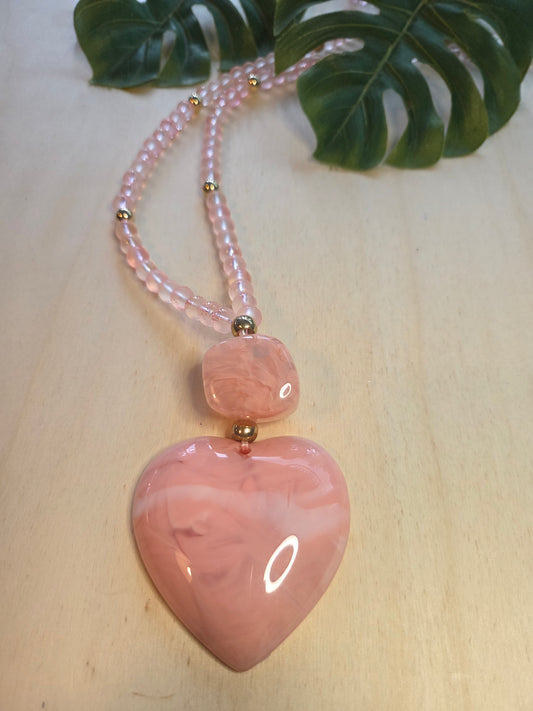 Halskette mit Herz Big  AH Rosa