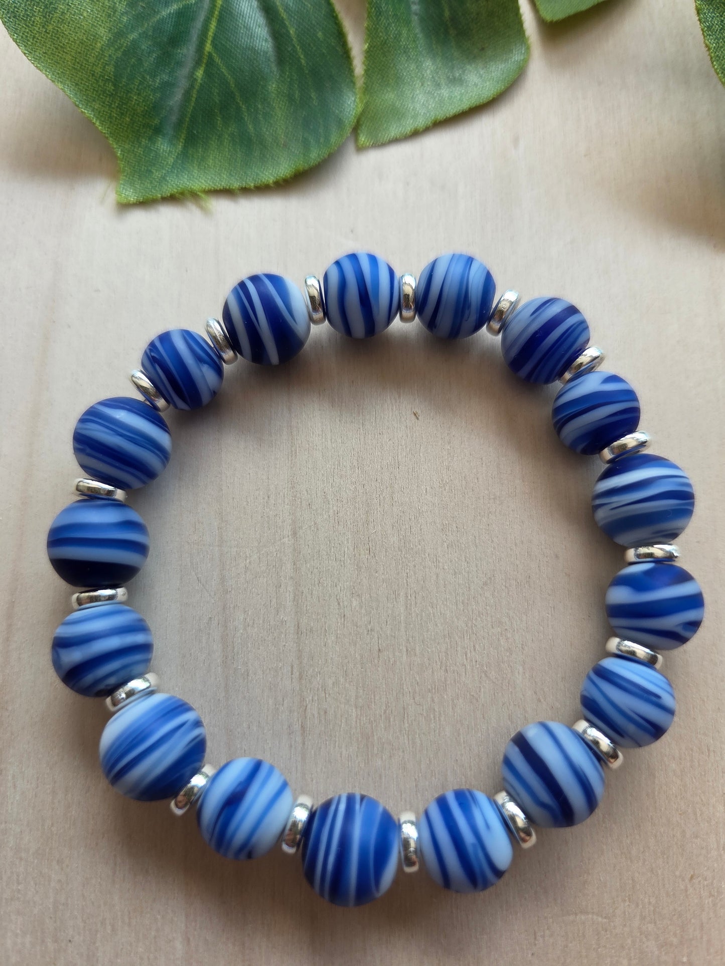 Armbänder blau 3 er Set  Stein
