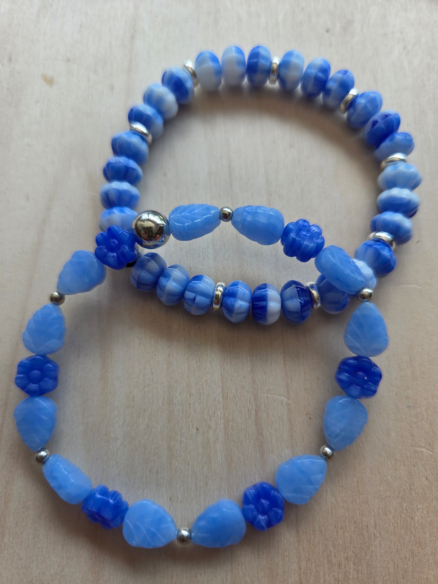 Armbänder blau 3 er Set  Stein