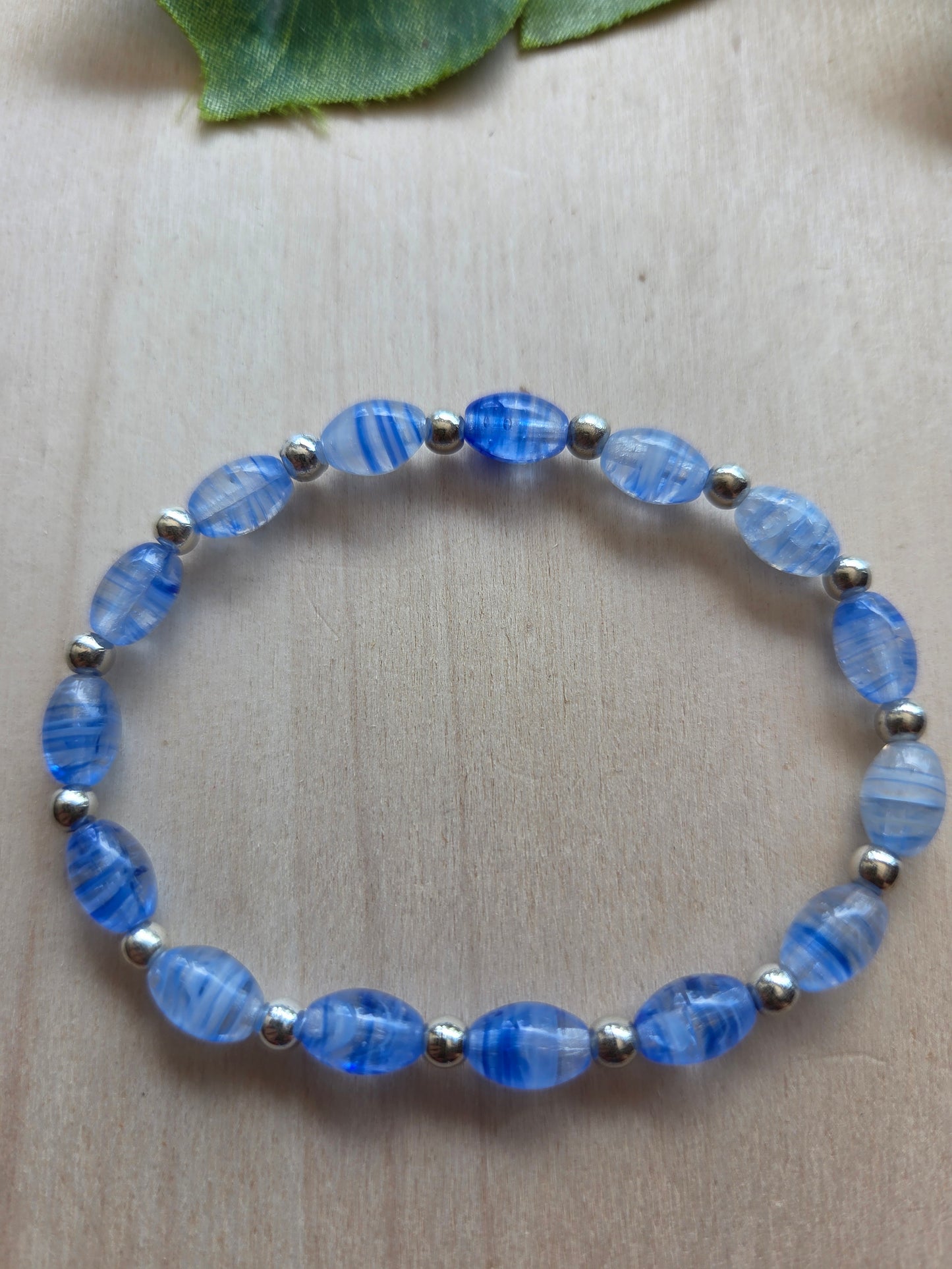 Armbänder Glas blau 3 er Set