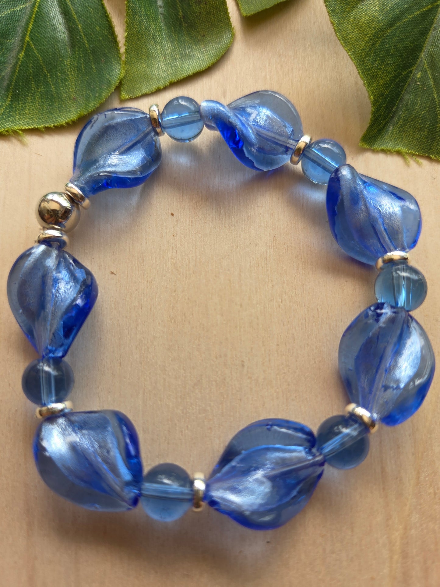 Armbänder Glas blau 3 er Set