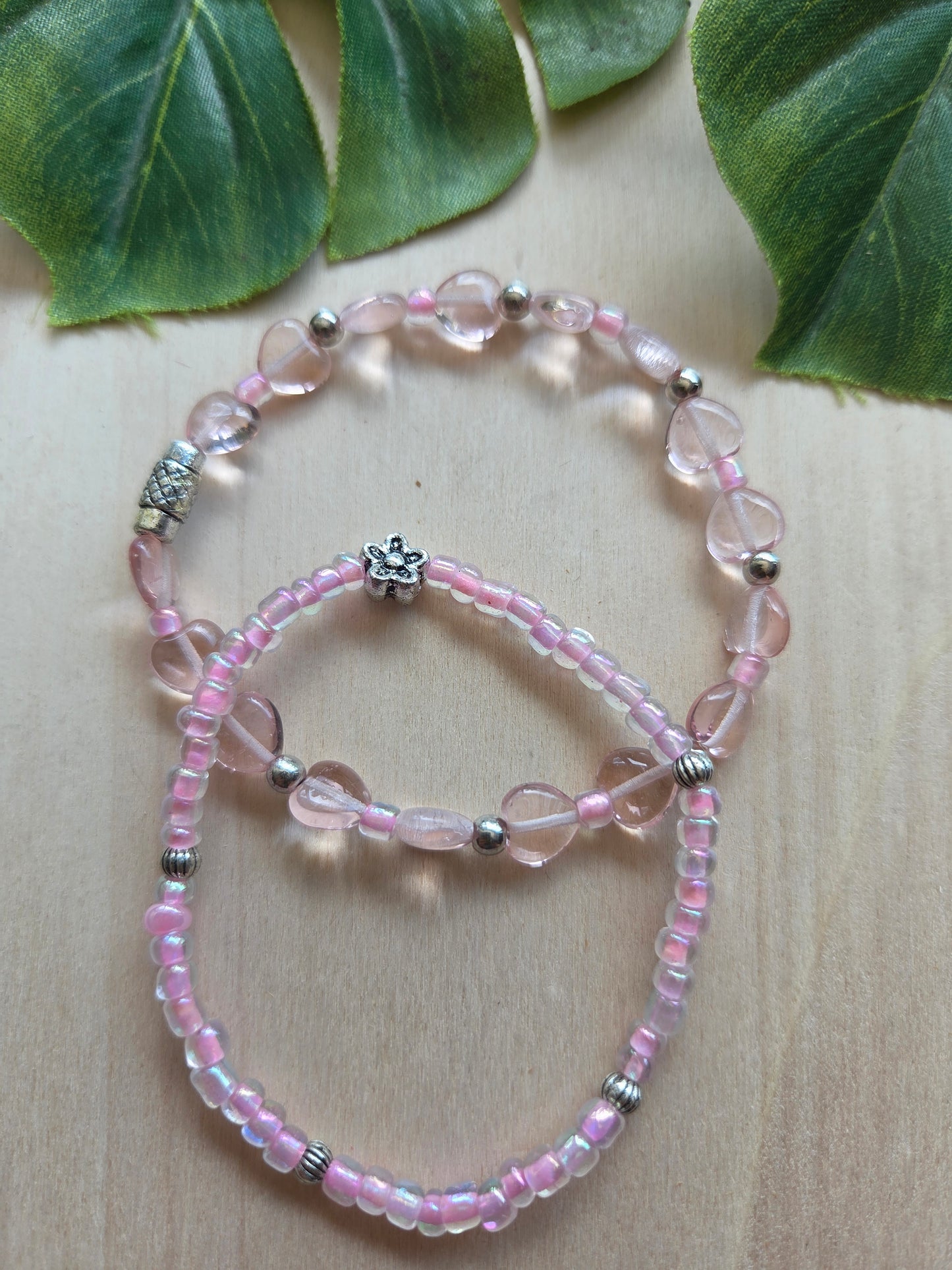 Armbänder Rosa Big Perlen  3 er Set