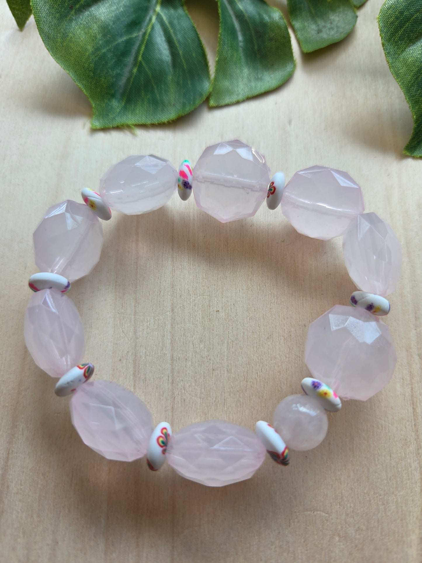 Armbänder Rosa Big Perlen  mit Anhänger