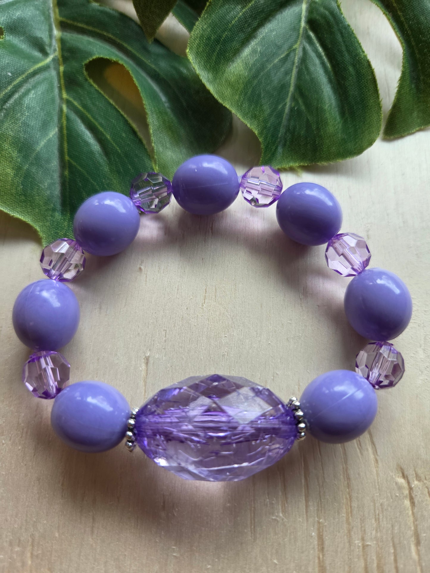 Armbänder 3 er Set Lila Schöne große Perlen