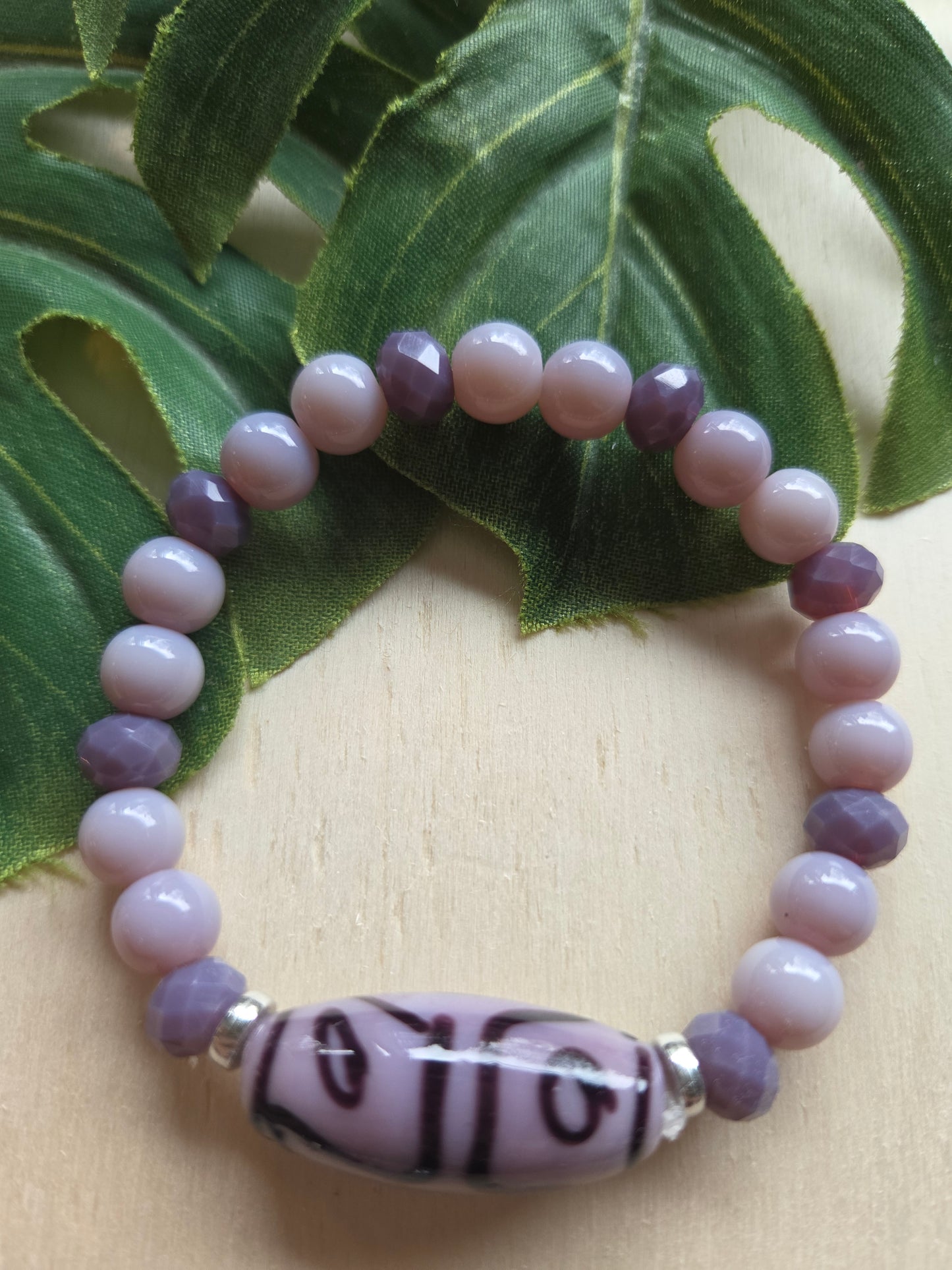 Armbänder Lila 3 er Set  Stein