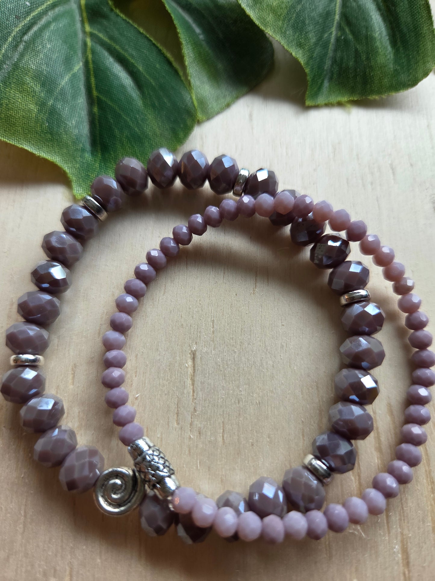 Armbänder Lila 3 er Set  Stein