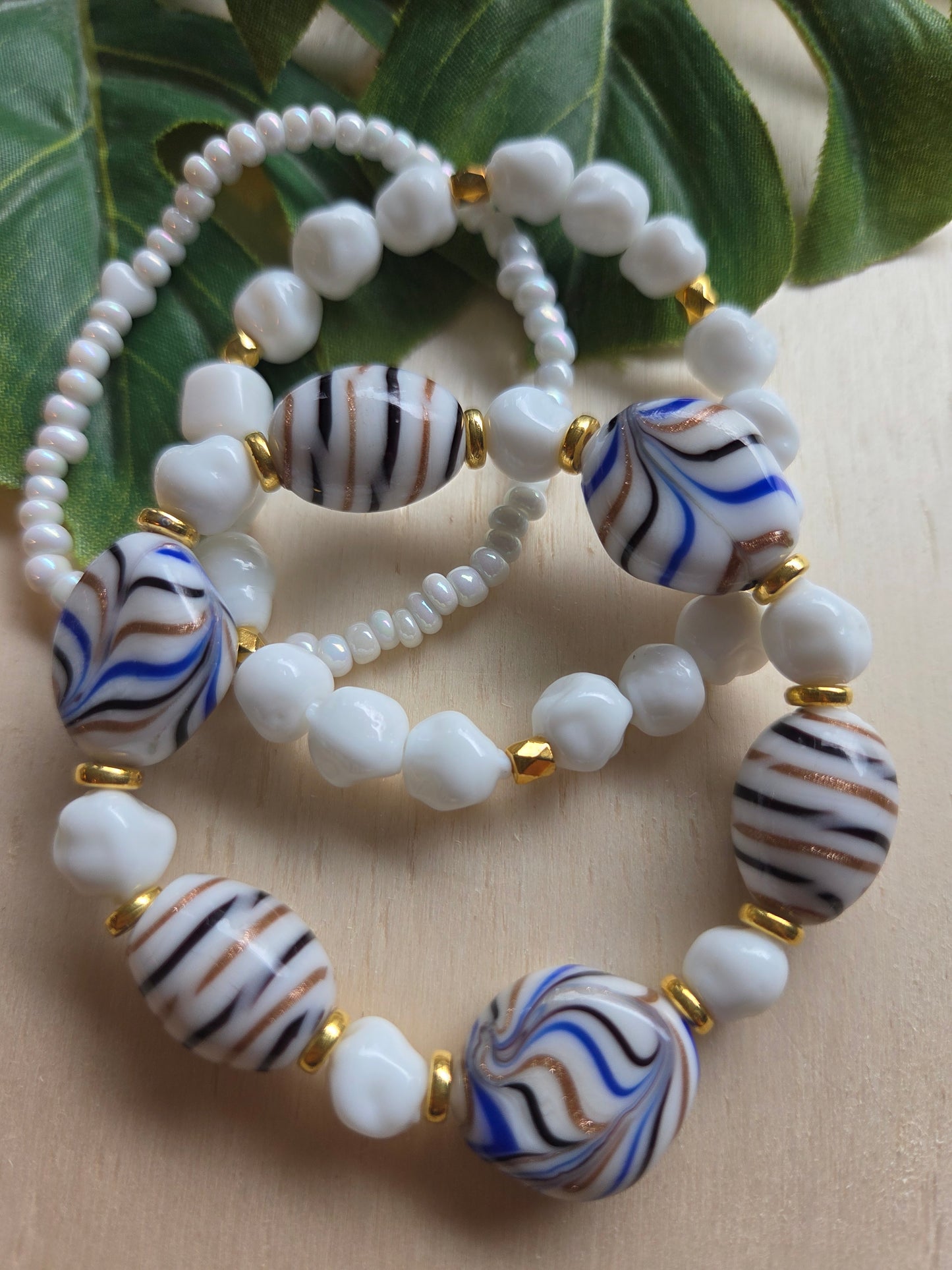 Armbänder 3er Set weiß/blau