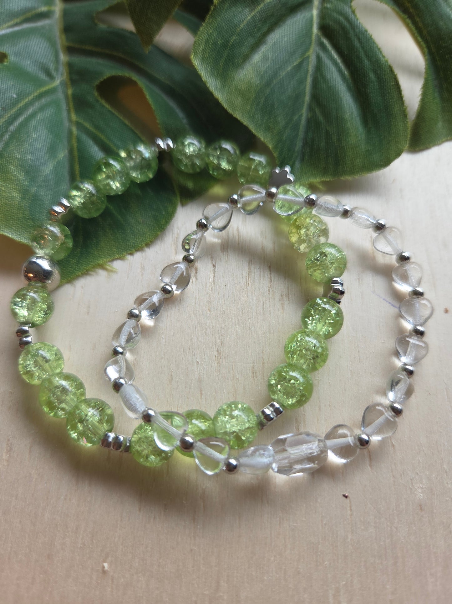 Armbänder 3er Set Perlen klar