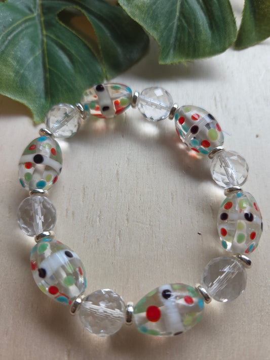 Armbänder 3er Set Perlen klar
