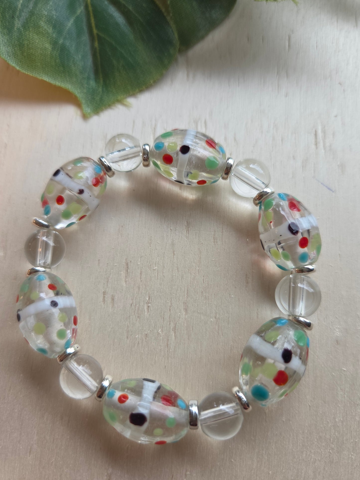 Armbänder 3er Set Perlen Glas klar