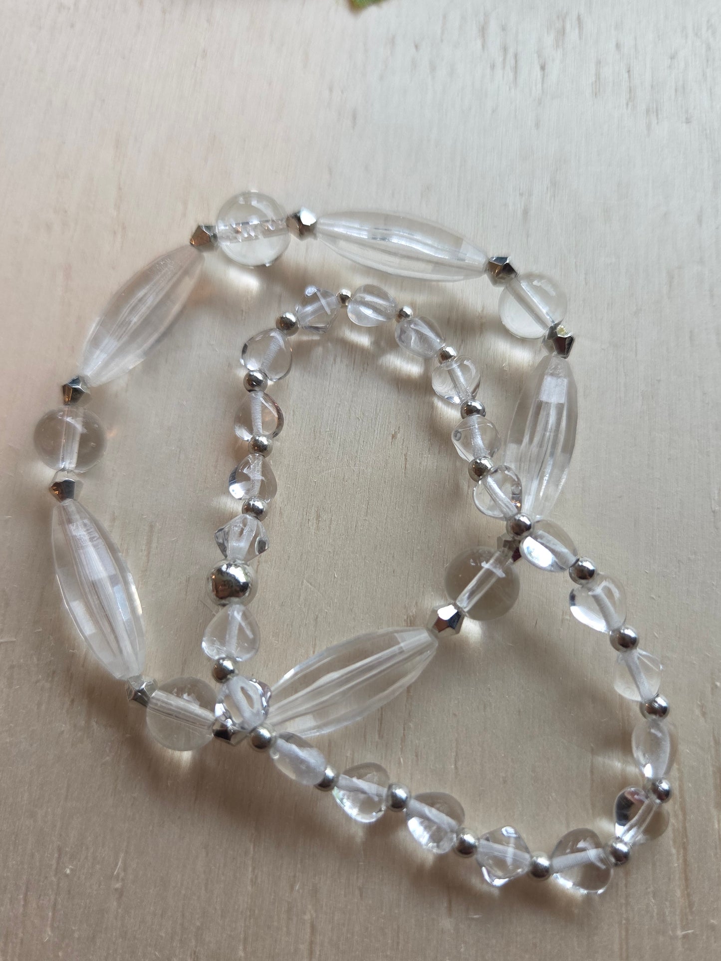 Armbänder 3er Set Perlen Glas klar