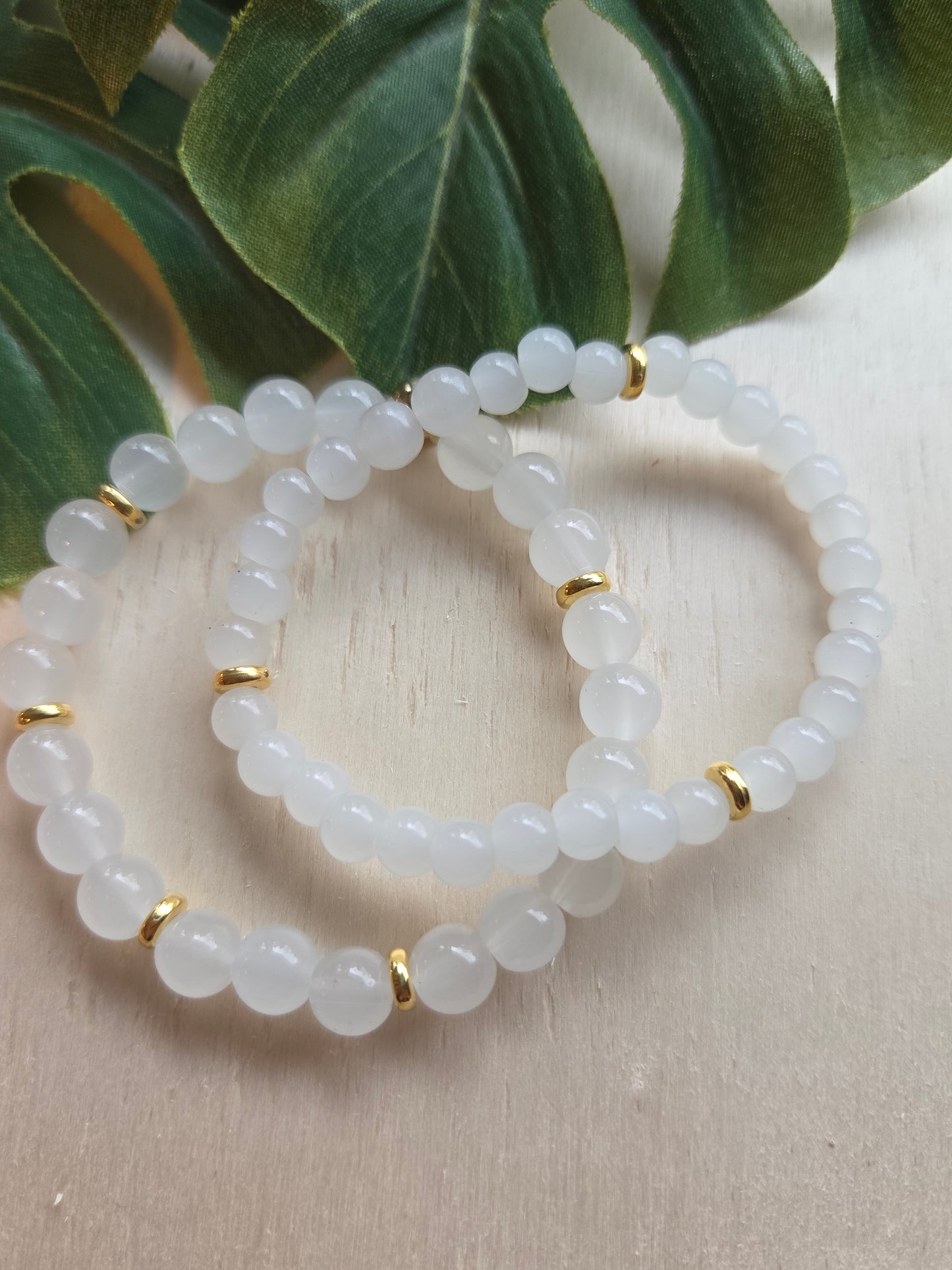 Armbänder 3er Set Perlen weiß