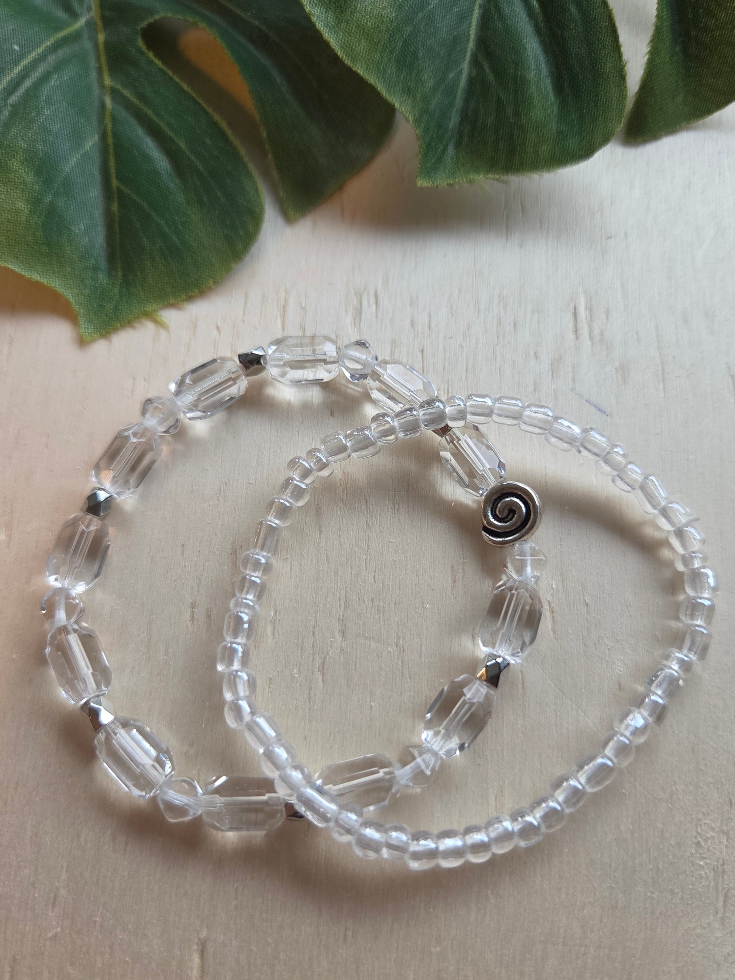 Armbänder Perlen klar 3er Set