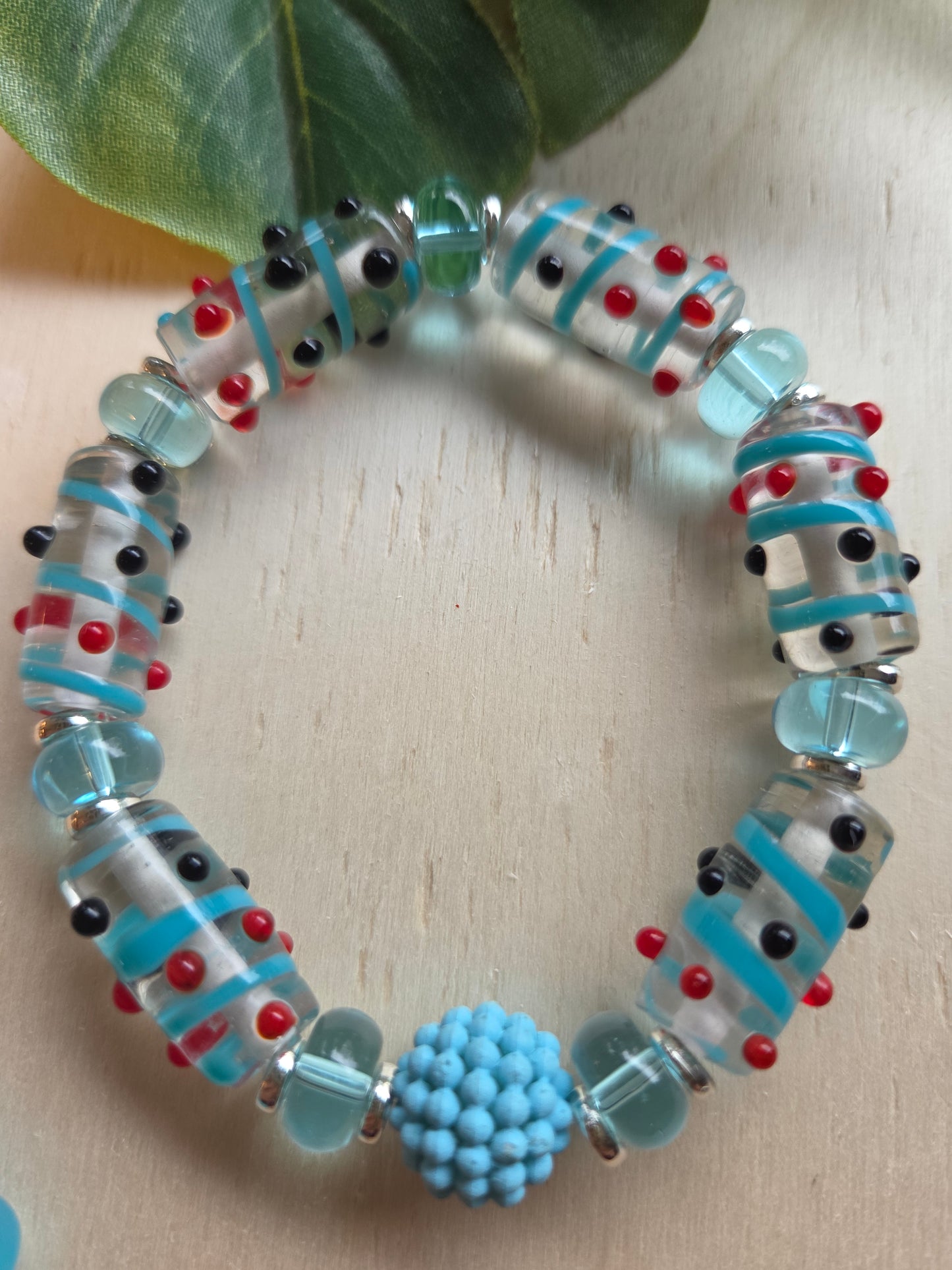 Armbänder 3er Set Glas Perlen blau