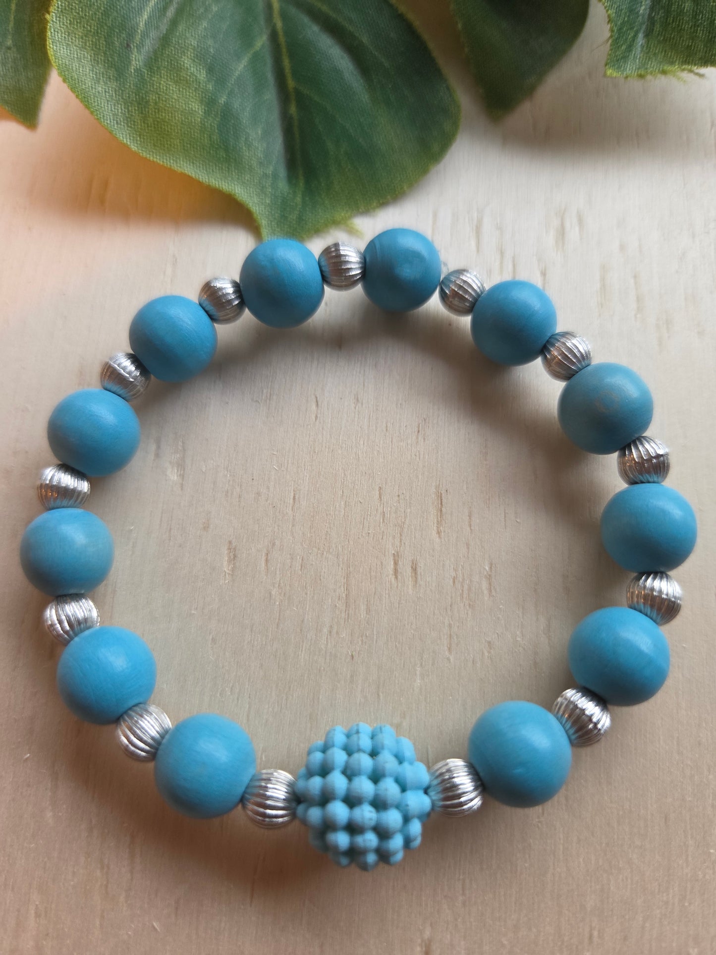 Armbänder 3er Set Perlen Blau/Klar