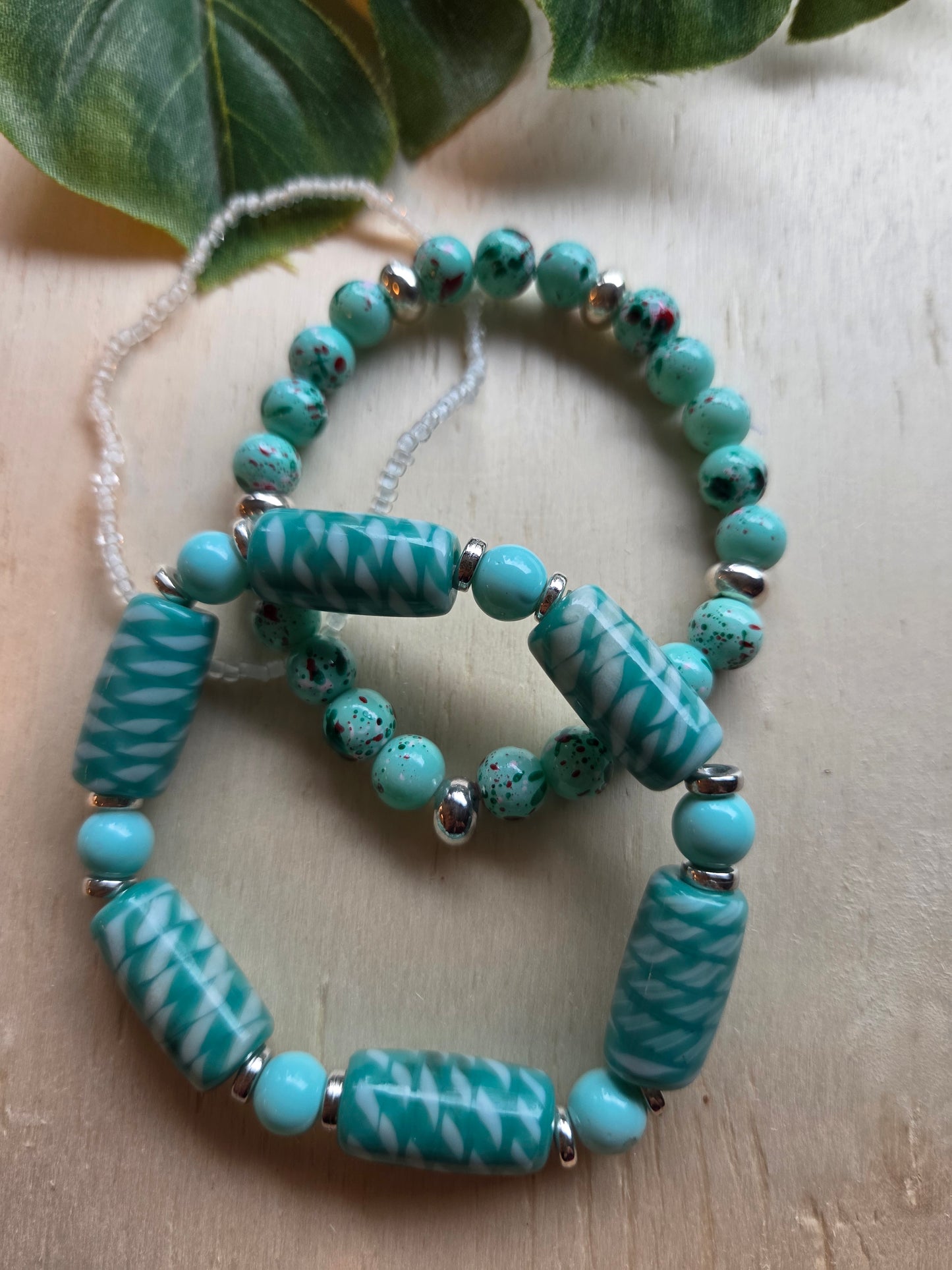 Armbänder 3er Set Türkis  Perlen