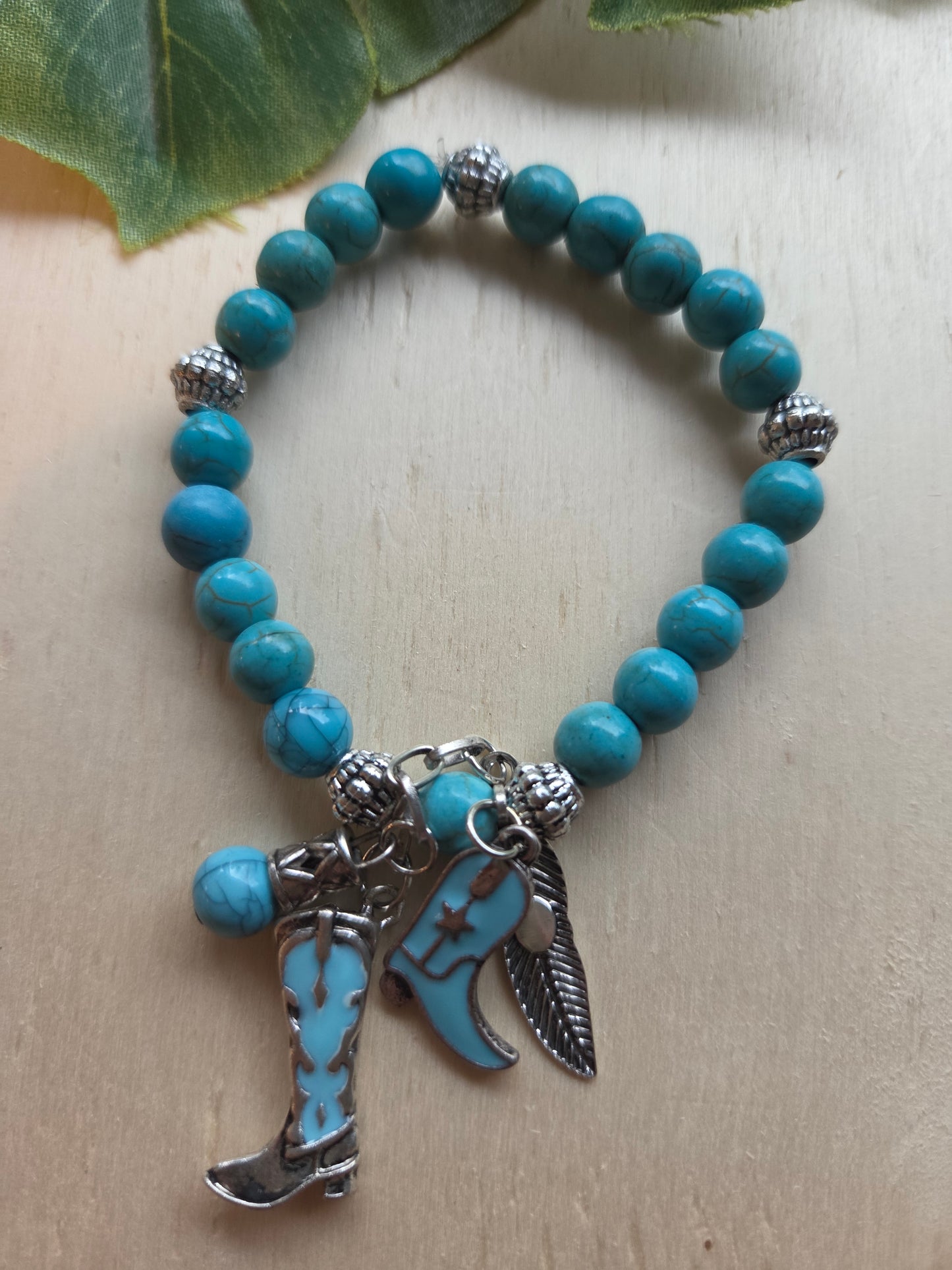 Armbänder 3er Set Türkis mit AH Cowboystiefel