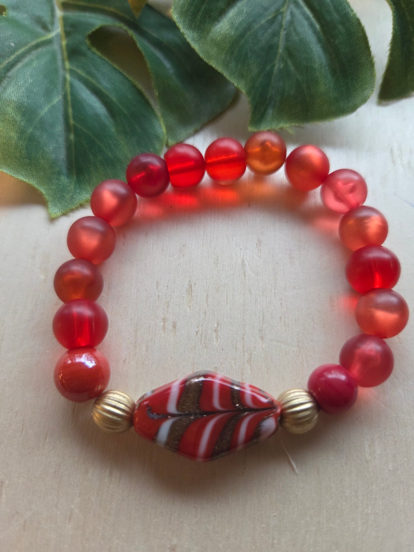 Armbänder 3er Set Perlen Rot