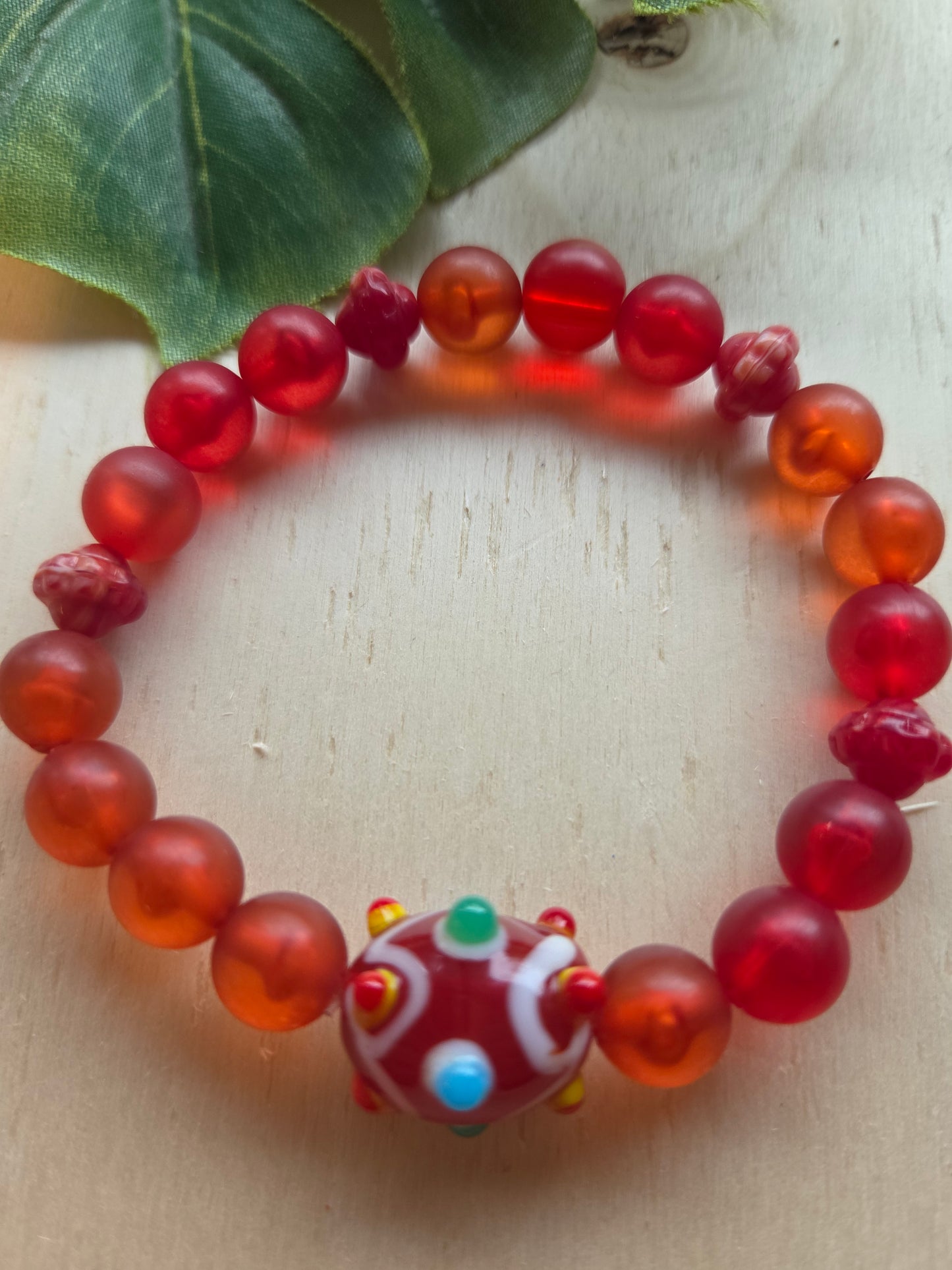 Armbänder 3er Set Perlen Rot