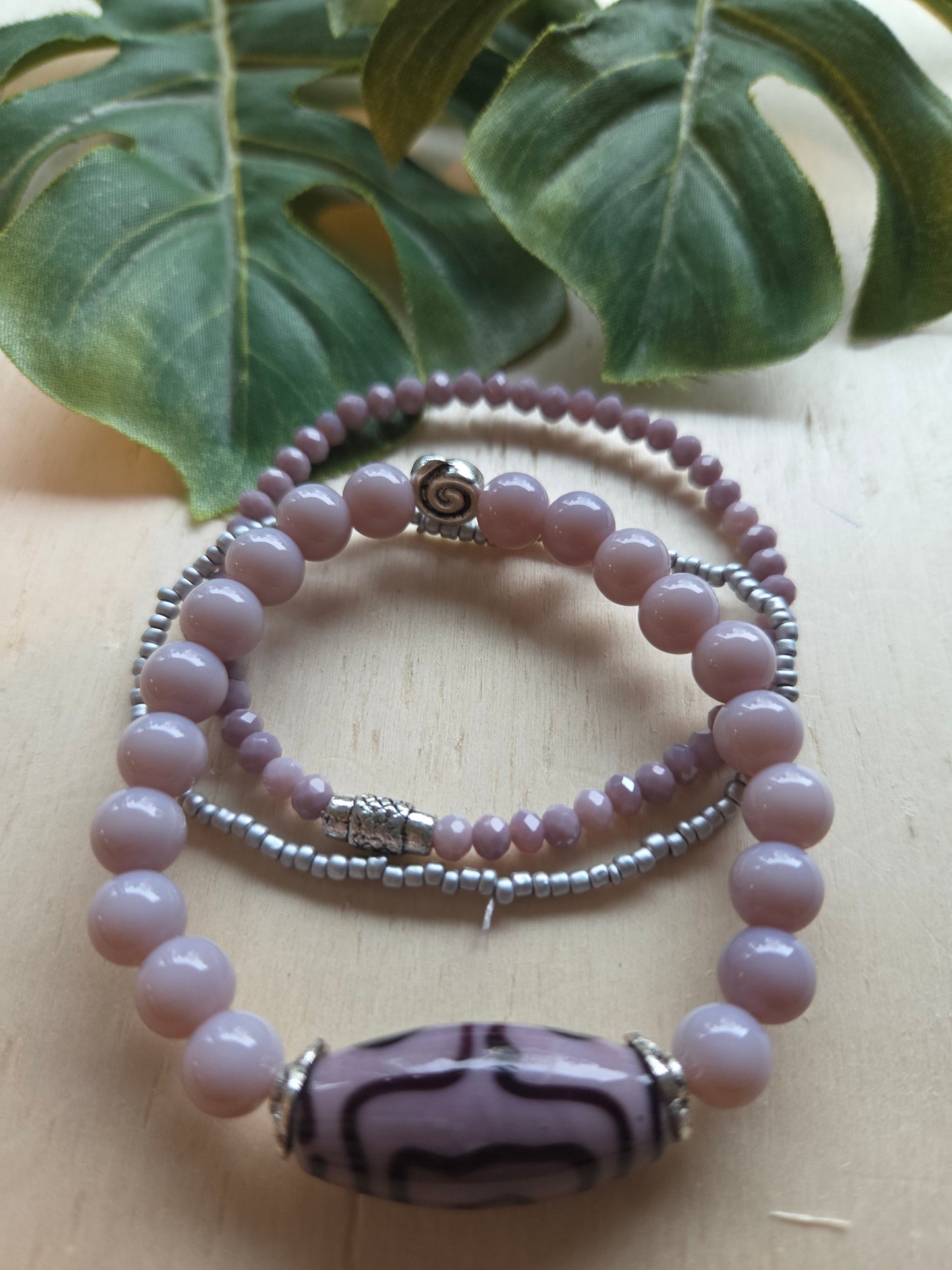 Armbänder 3 er Set Flieder Perlen