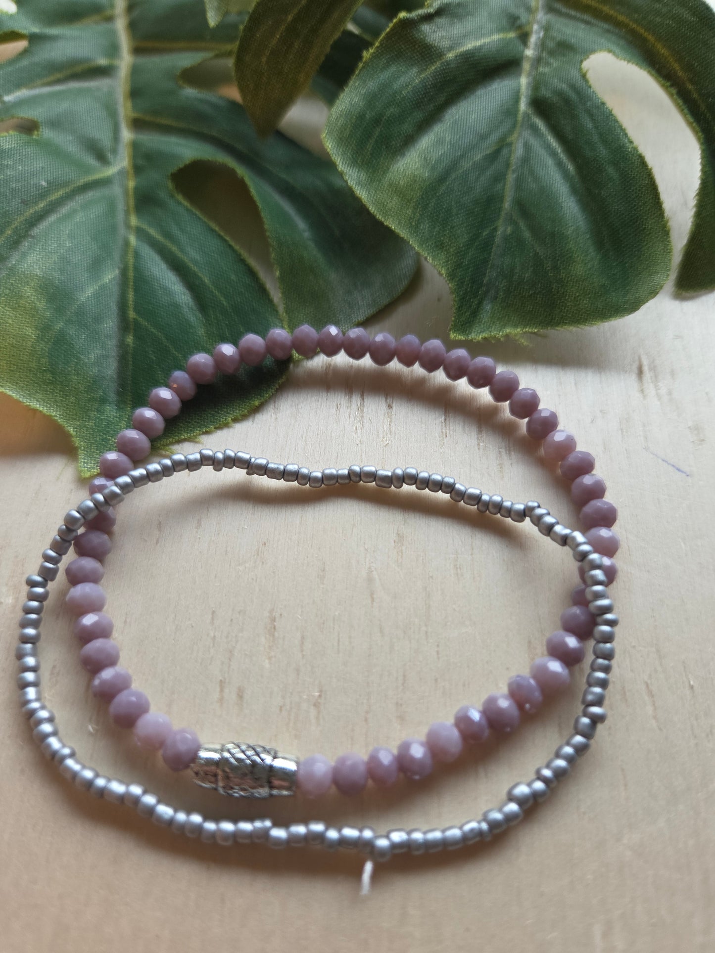Armbänder 3 er Set Flieder Perlen