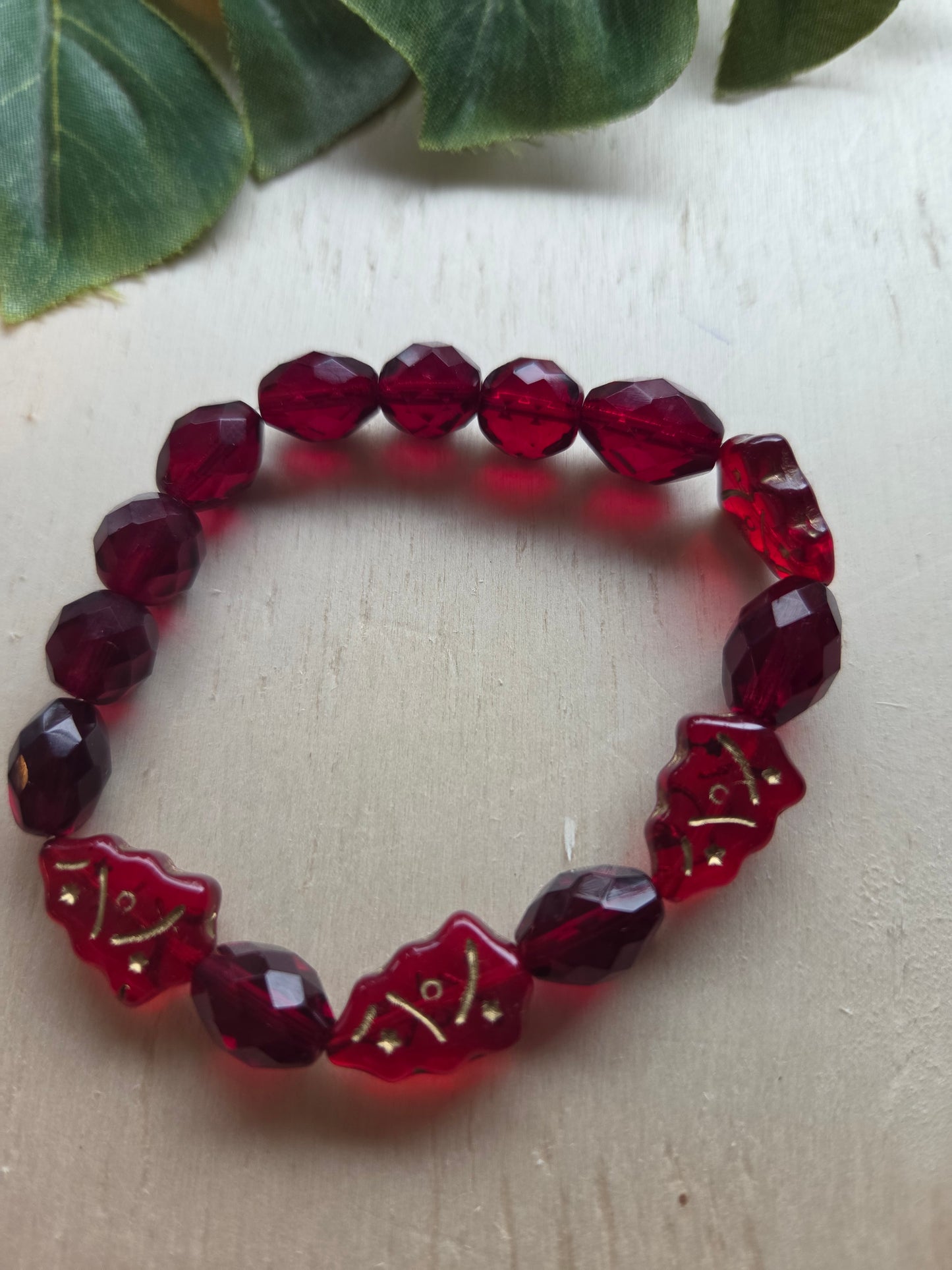 Armbänder  3 er mit Weihnachtsbäumen Rot  Weihnachtsbäume