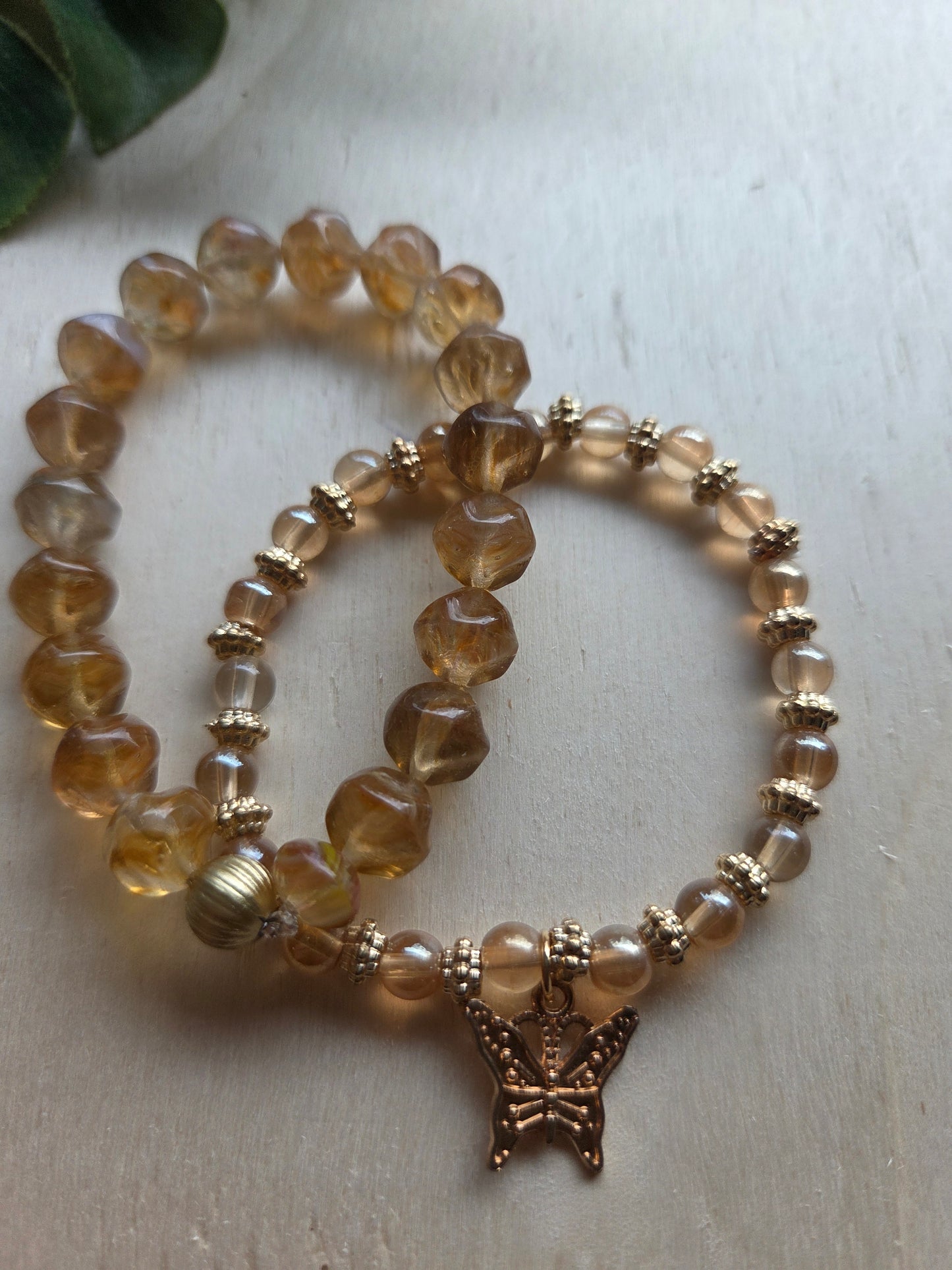 Armbänder 3er Set Glas Rosebraun