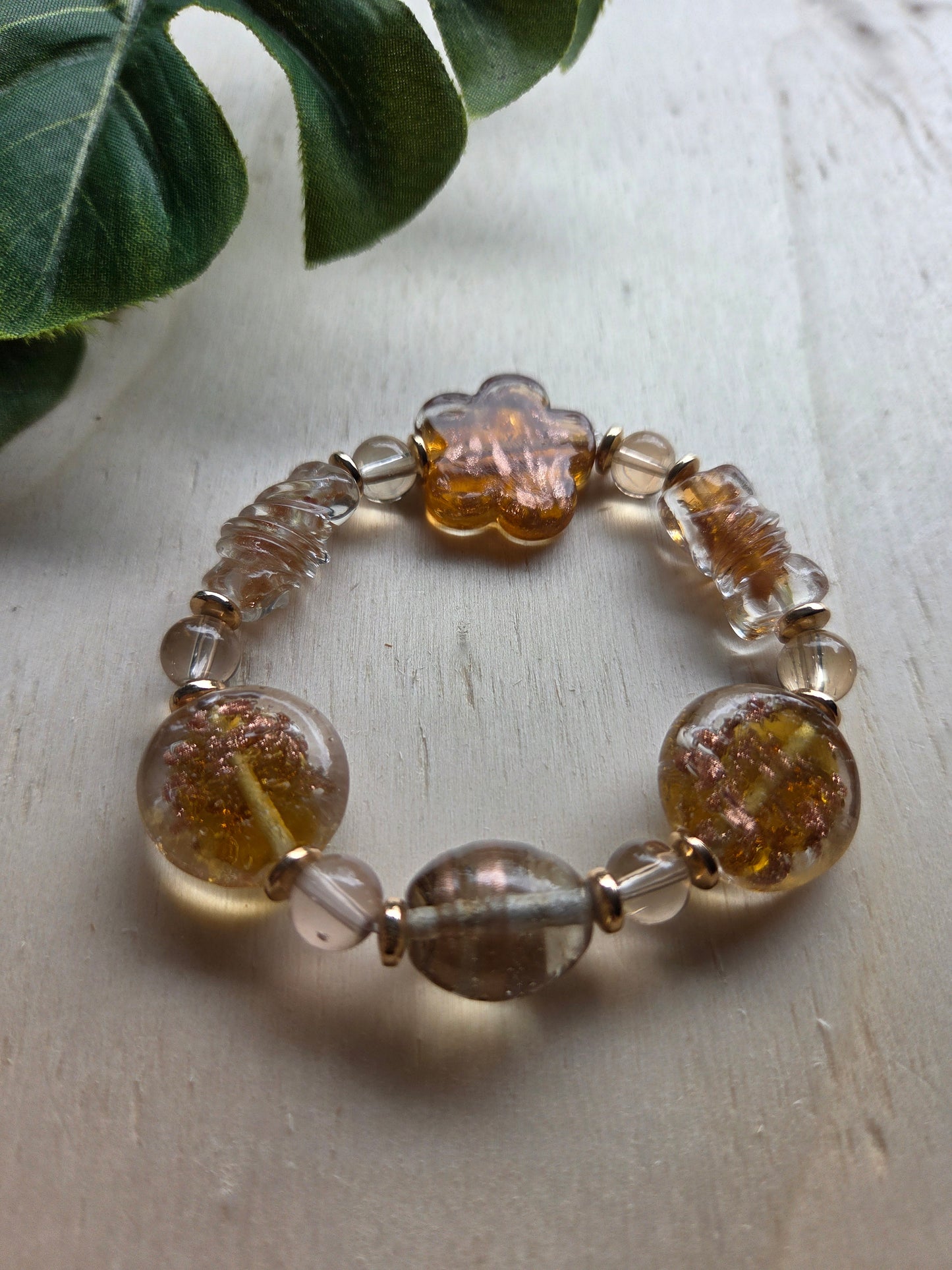 Armbänder 3er Set Glas Rosebraun