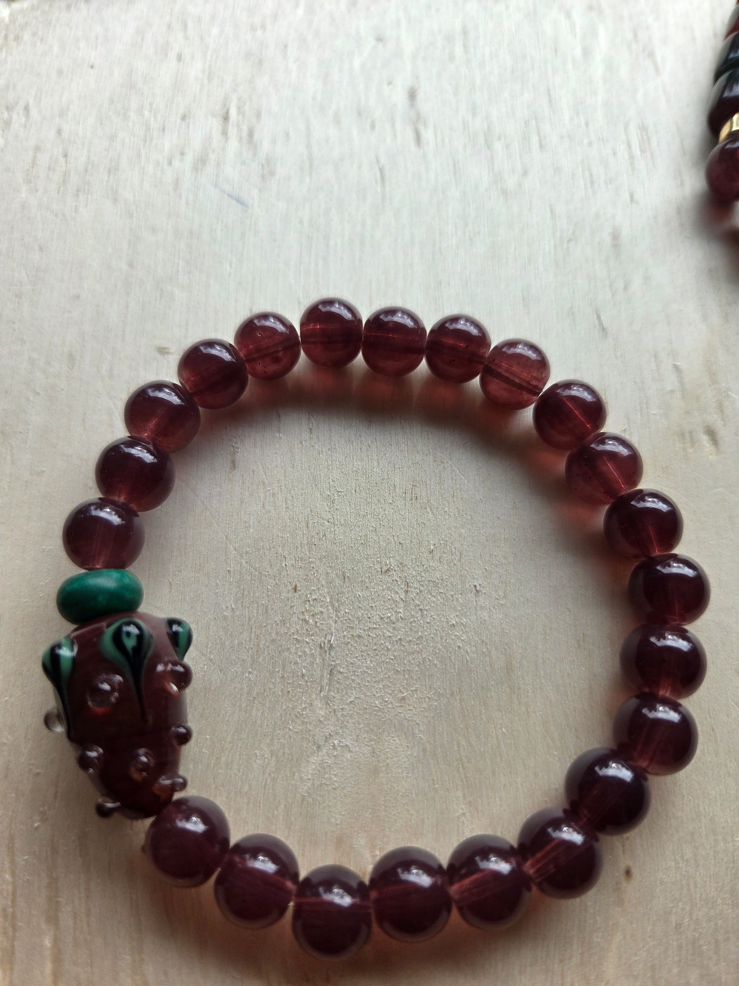 Armbänder 3er Set braun Glas Blüte