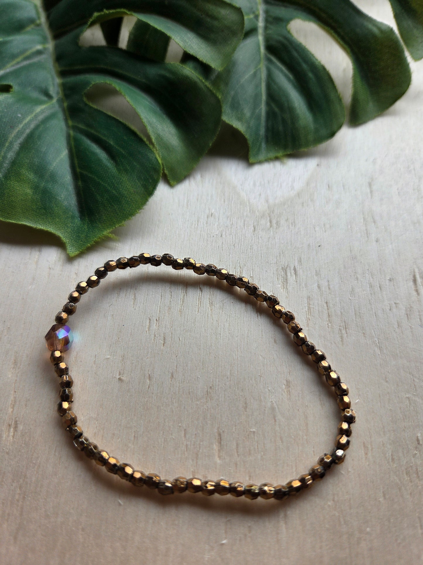 Armbänder 3er Set braun  mit Glas Herzen Gold/Braun