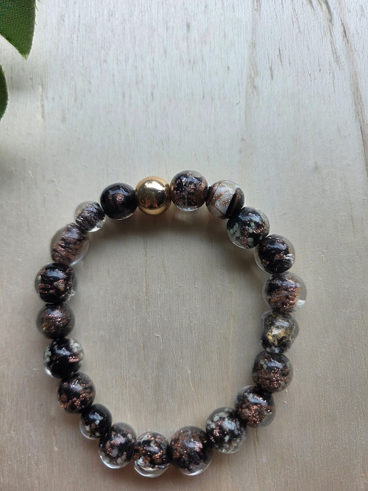 Armbänder 3 er Set braun /Gold mit Glas Herz