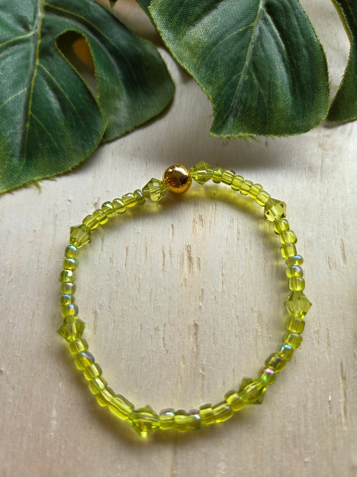 Armbänder 3 er Set grün mit Glas Herz