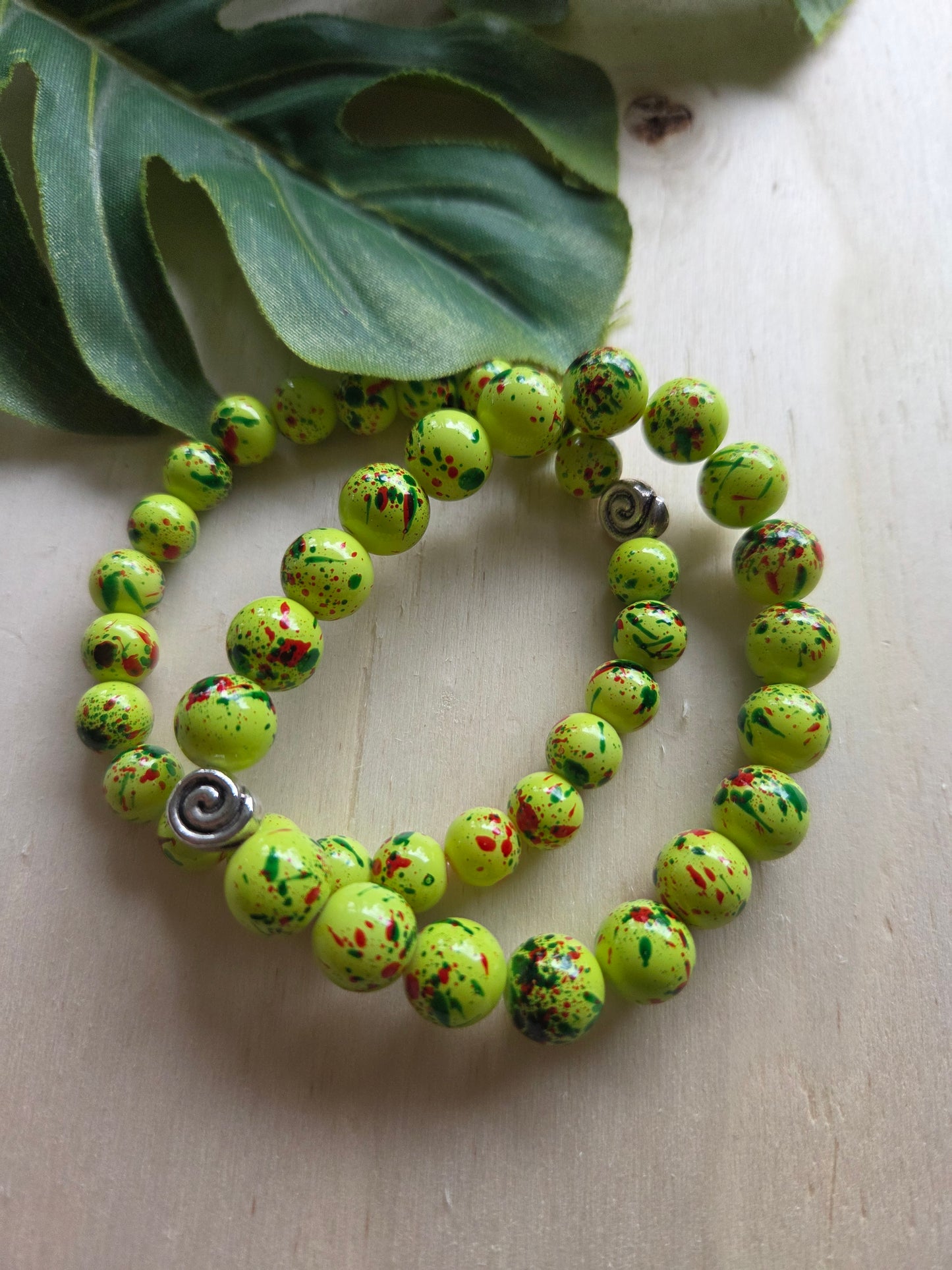 Armbänder 3er Set Perlen grün